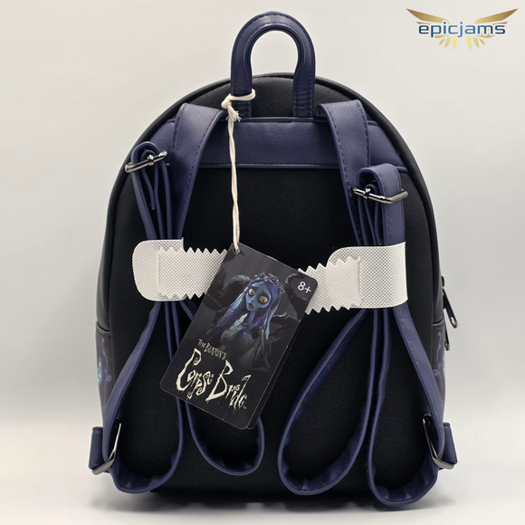 Loungefly Tim Burton's Corpse Bride Emily Butterfly Floral Black Mini Backpack - Picture 5 of 8